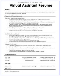 Virtual Assistant Resume
